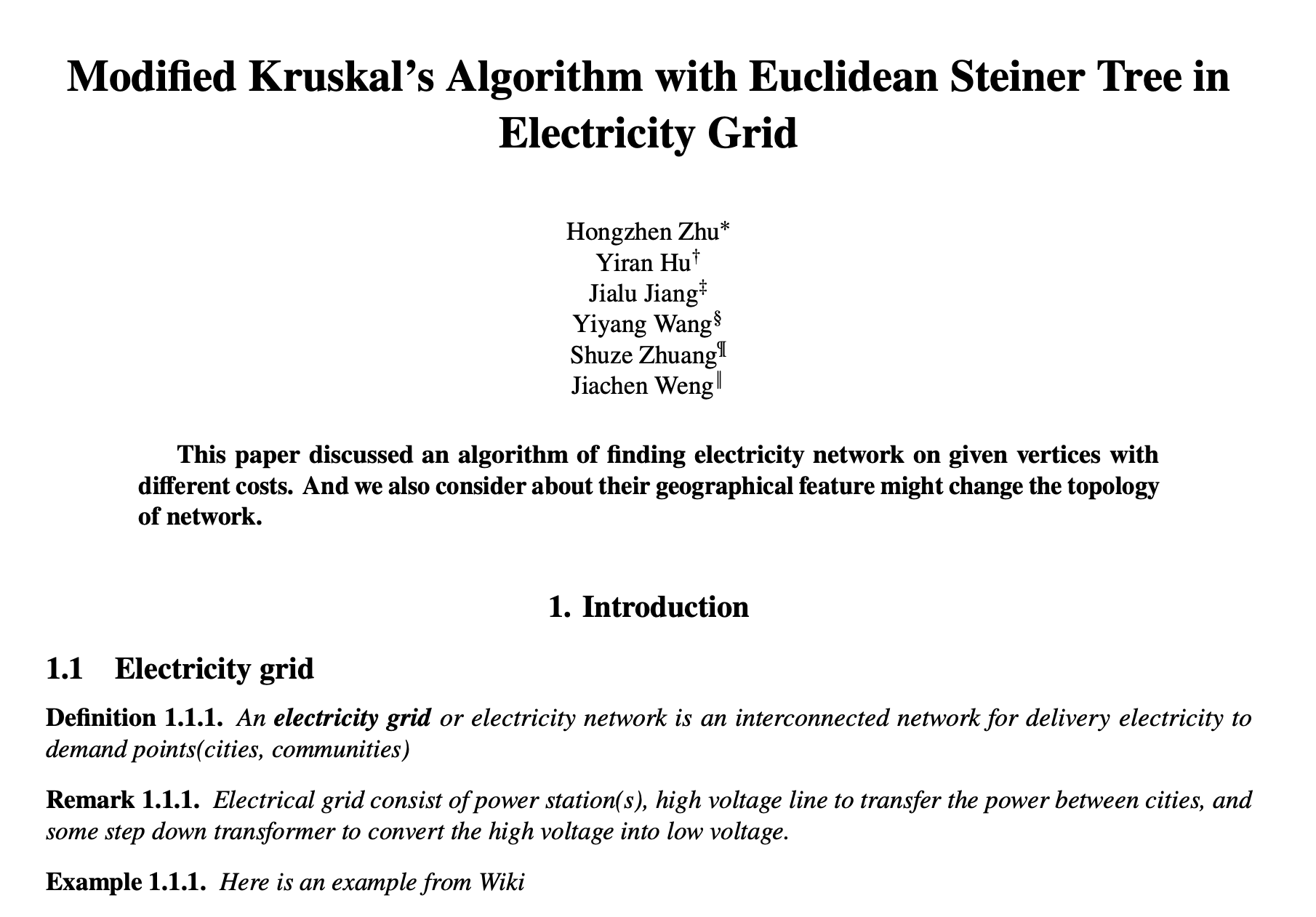 Modified Kruskal's Algorithm with Steiner Tree Construction
